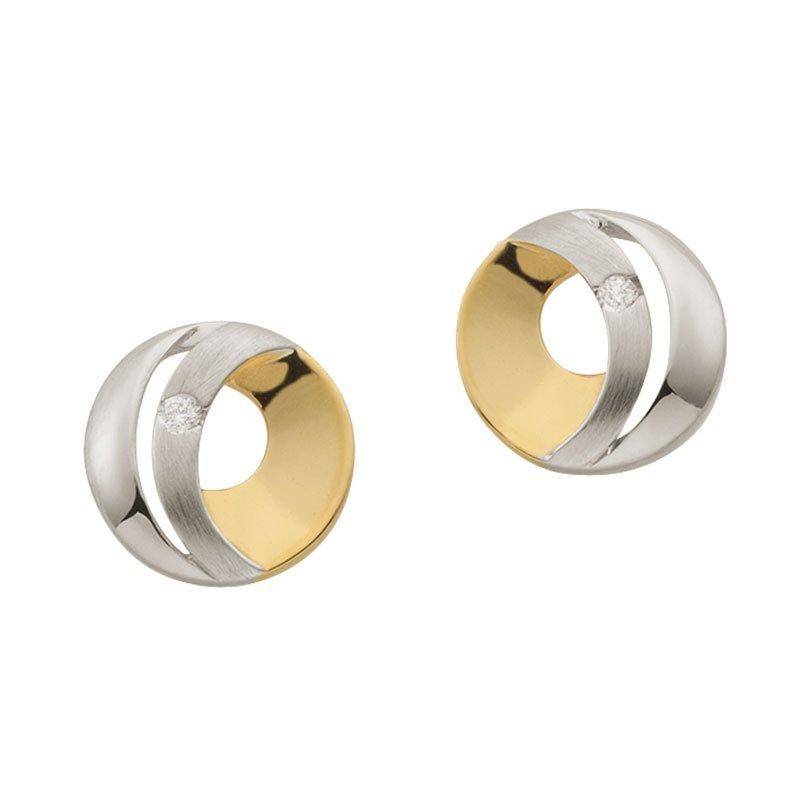 Ohrstecker Gelbgold 750 Diamant 0.02ct. 10mm Damen Gelbgold ONE SIZE von MUAU Schmuck