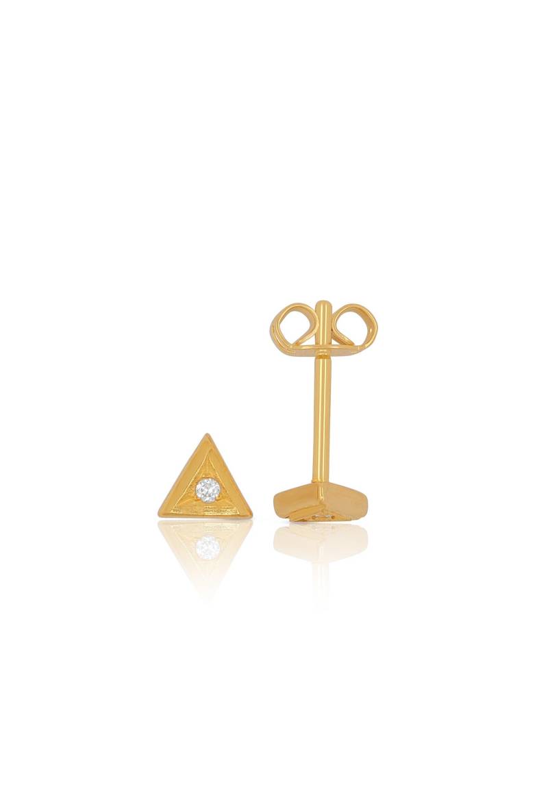 Ohrstecker Gelbgold 750 Diamant 0.02ct. 4x5mm Damen Gelbgold ONE SIZE von MUAU Schmuck