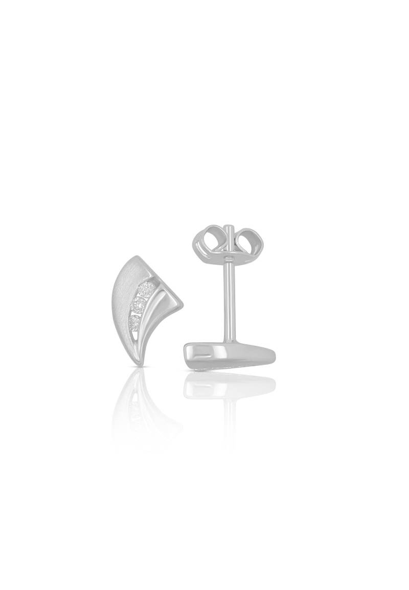 Ohrstecker Gelbgold 750 Diamant 0.06ct. 9x6mm Damen Silber ONE SIZE von MUAU Schmuck