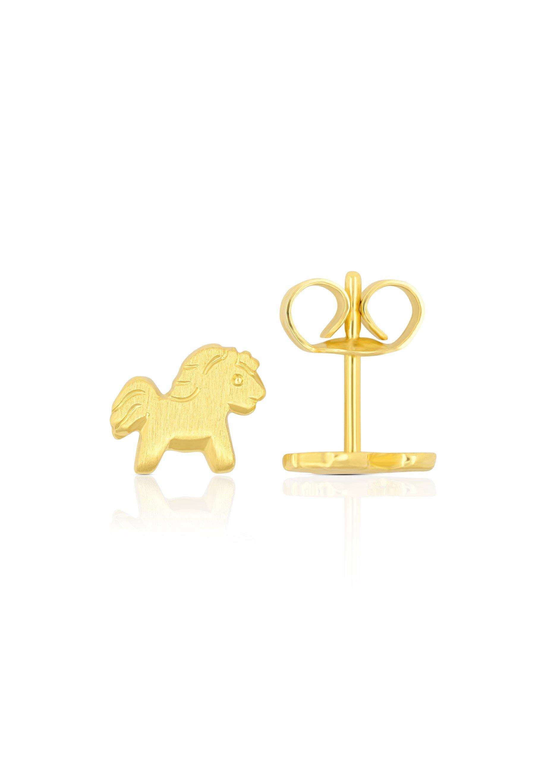 Ohrstecker Pferd Gelbgold 750, 8mm Damen Gelbgold ONE SIZE von MUAU Schmuck