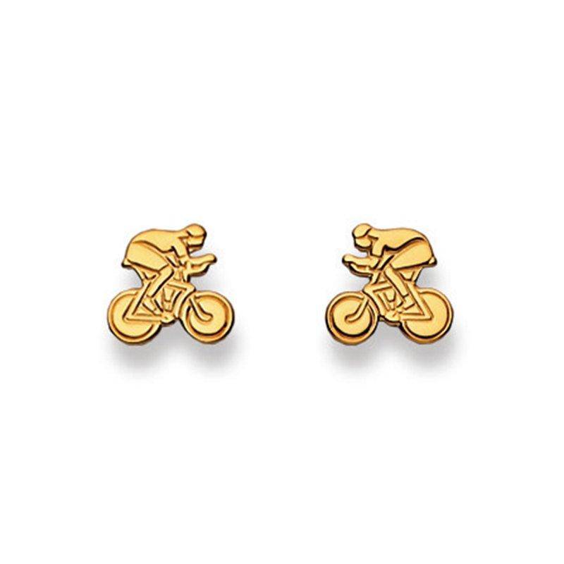 Ohrstecker Radsport Gelbgold 750, 9mm Damen Gelbgold ONE SIZE von MUAU Schmuck