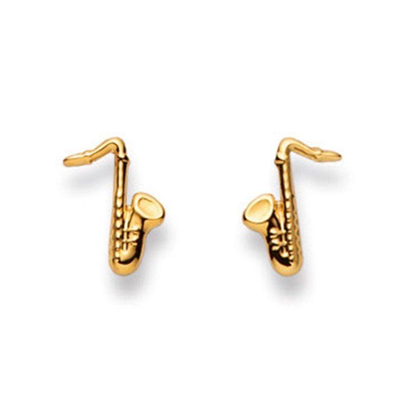 Ohrstecker Saxophon Gelbgold 750, 11x8mm Damen Gelbgold ONE SIZE von MUAU Schmuck