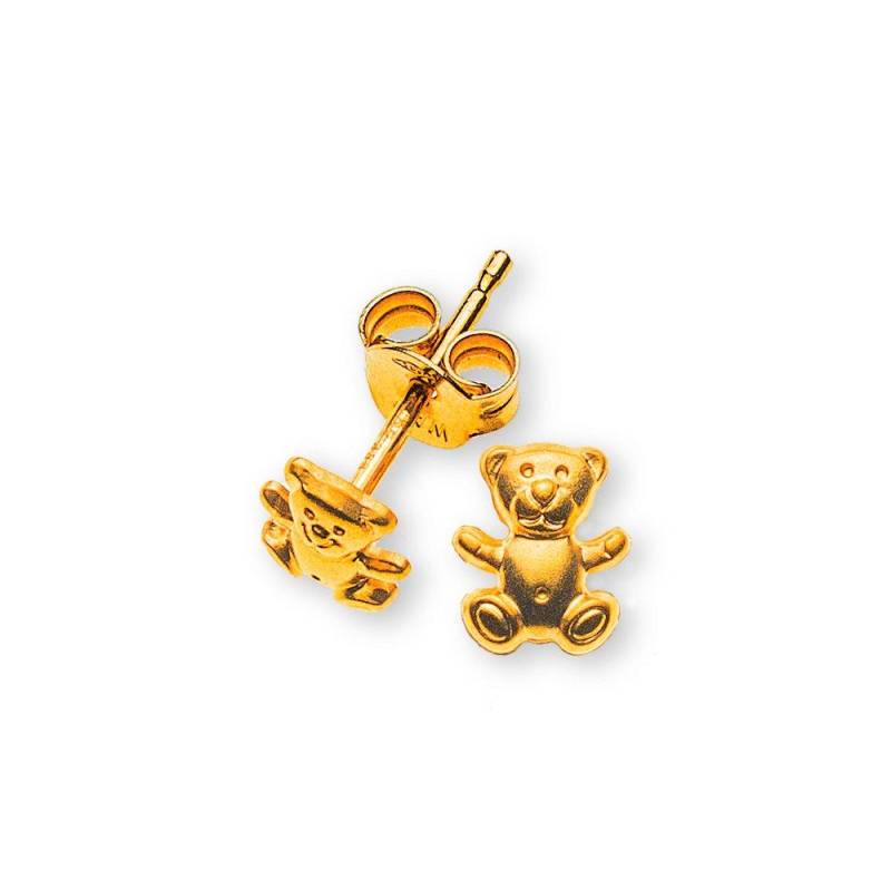 Ohrstecker Teddybär Gelbgold 750, 7mm Damen Gelbgold ONE SIZE von MUAU Schmuck