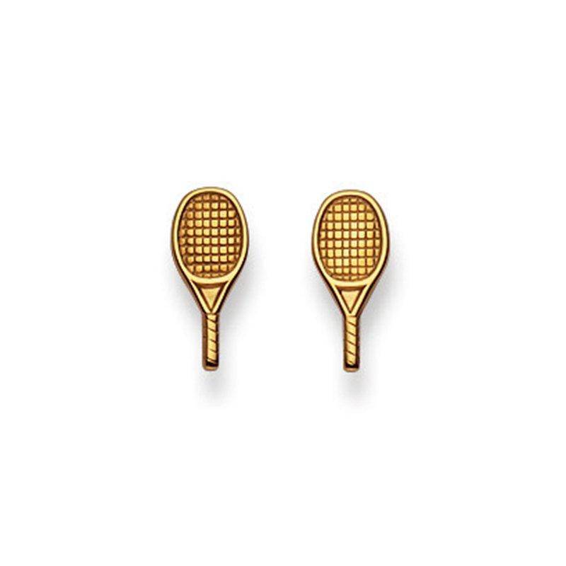 Ohrstecker Tennisschläger Gelbgold 750, 11x5mm Damen Gelbgold ONE SIZE von MUAU Schmuck