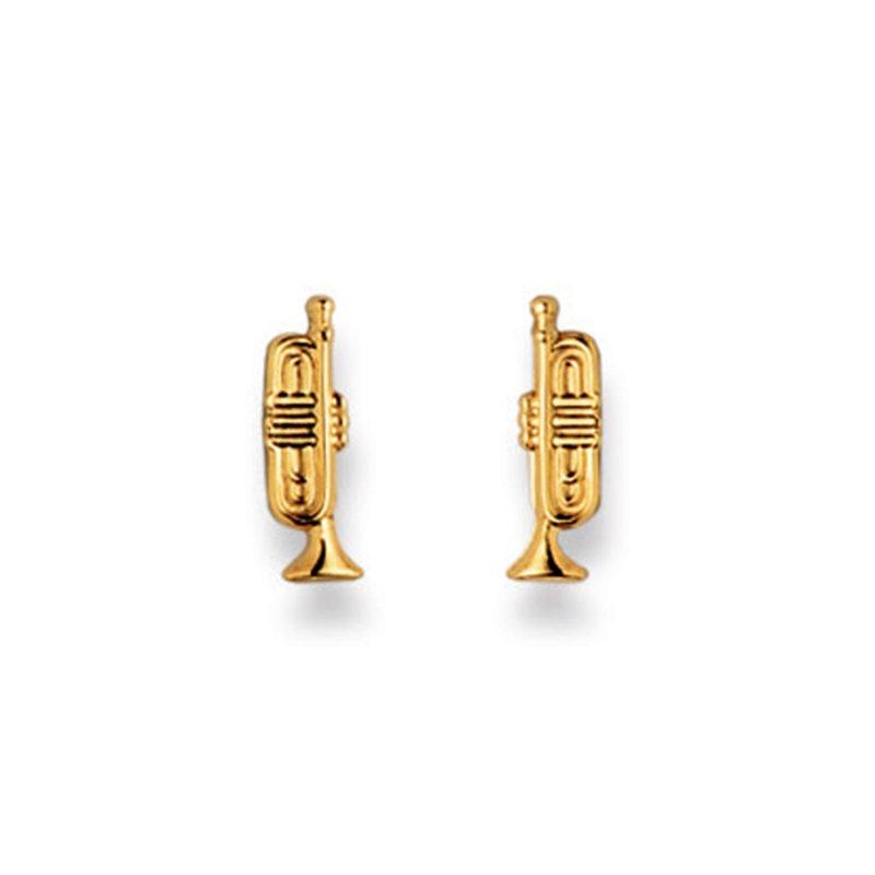 Ohrstecker Trompete Gelbgold 750, 11x4mm Damen Gelbgold ONE SIZE von MUAU Schmuck