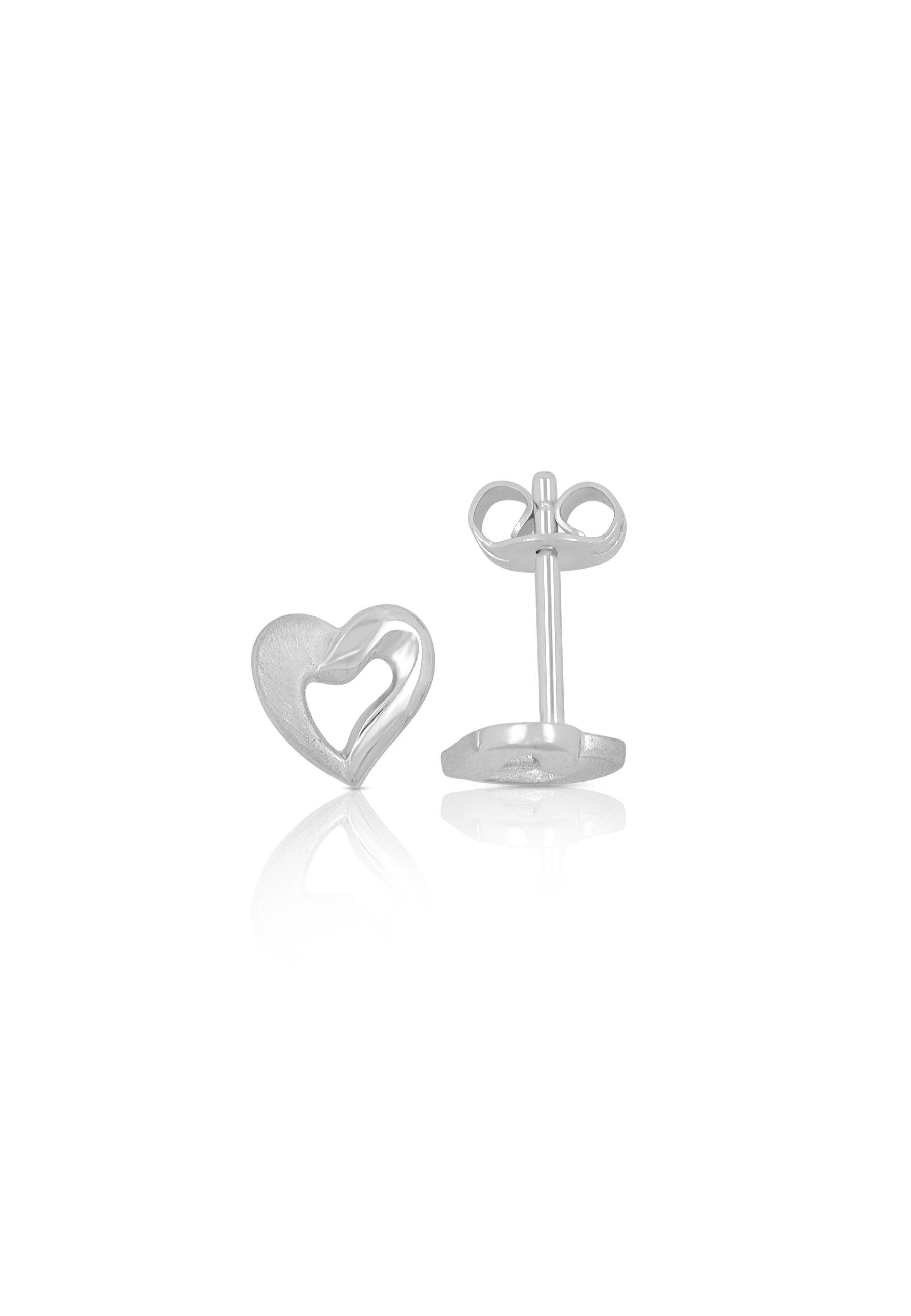 Ohrstecker Weissgold 750, 7mm Damen Silber ONE SIZE von MUAU Schmuck