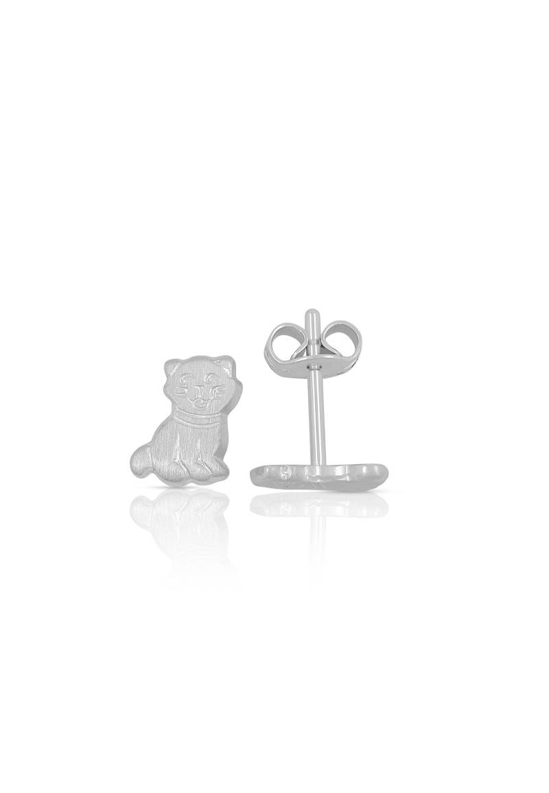 Ohrstecker Weissgold 750, 8mm Damen Silber ONE SIZE von MUAU Schmuck