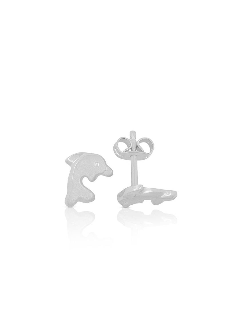 Ohrstecker Weissgold 750, 8mm Damen Silber ONE SIZE von MUAU Schmuck