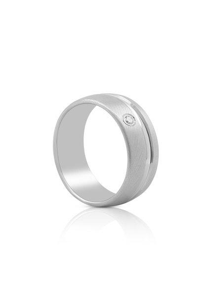 Partnerring Silber 925 Zirkonia Damen Silber 50 von MUAU Schmuck