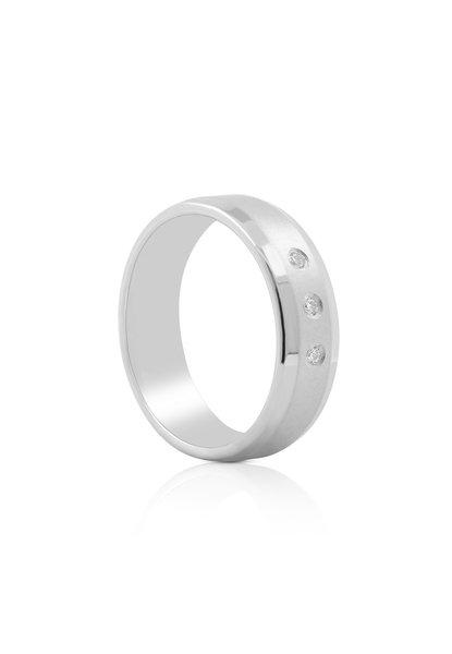 Partnerring Silber 925 Zirkonia Damen Silber 50 von MUAU Schmuck