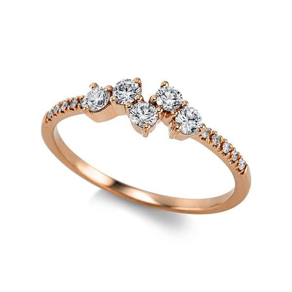 Ring 750/18k Rotgold Diamant 0.33ct. Damen Gold 54 von MUAU Schmuck