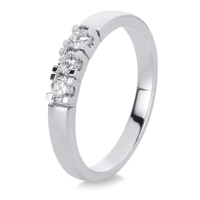 Ring 750/18k Weissgold Diamant 0.29ct. Damen Silber ONE SIZE von MUAU Schmuck