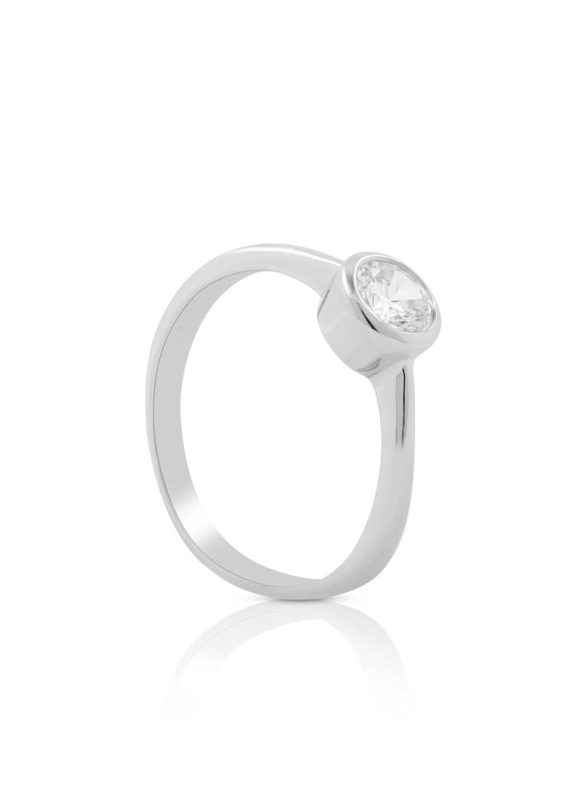 Ring Weissgold 750 Zirkonia Damen Silber 54 von MUAU Schmuck