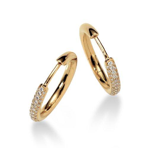 Scharnier-creolen Diamant 0.334ct. Gelbgold 750, 17mm Damen Gelbgold ONE SIZE von MUAU Schmuck