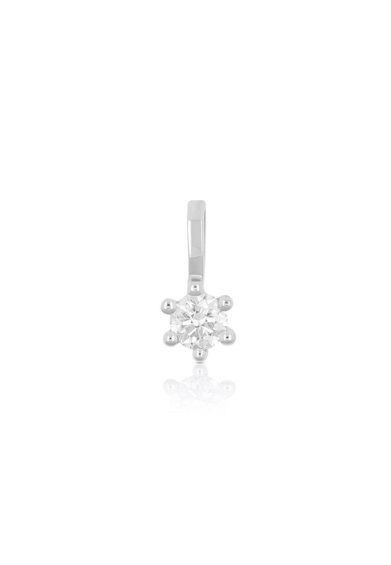 Solitär Anhänger 6-griff-fassung Weissgold 750 Diamant 0.10ct. 7x5mm Damen Silber ONE SIZE von MUAU Schmuck