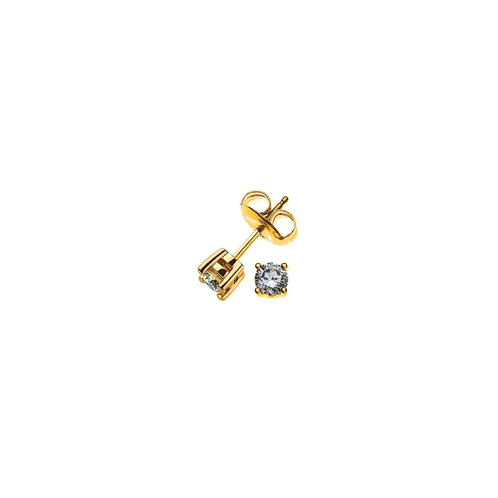 Solitär Ohrstecker 4-griff-fassung Gelbgold 750 Brillanten 0.25ct. 4.5mm Damen Gelbgold ONE SIZE von MUAU Schmuck