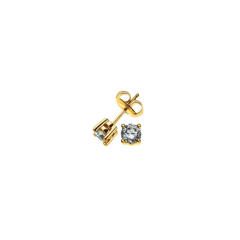 Solitär Ohrstecker 4-griff-fassung Gelbgold 750 Brillanten 0.50ct. 5.5mm Damen Gelbgold ONE SIZE von MUAU Schmuck