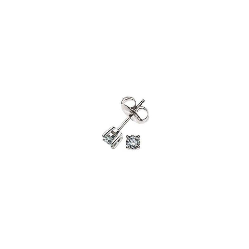 Solitär Ohrstecker 4-griff-fassung Weissgold 750 Brillanten 0.10ct. 3mm Damen Silber ONE SIZE von MUAU Schmuck