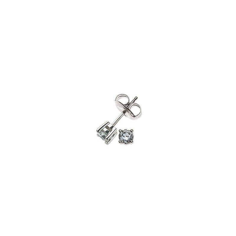 Solitär Ohrstecker 4-griff-fassung Weissgold 750 Brillanten 0.16ct. 3.5mm Damen Silber ONE SIZE von MUAU Schmuck