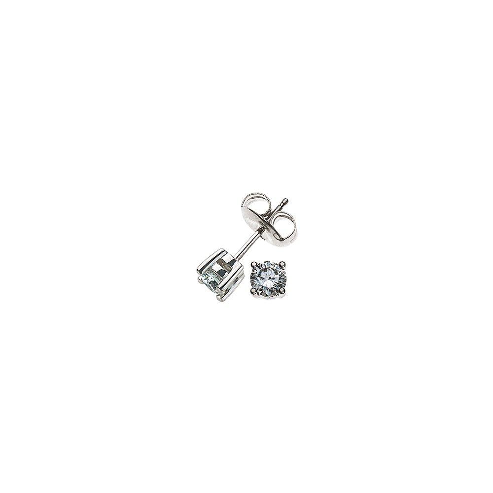 Solitär Ohrstecker 4-griff-fassung Weissgold 750 Brillanten 0.25ct. 4.5mm Damen Silber ONE SIZE von MUAU Schmuck