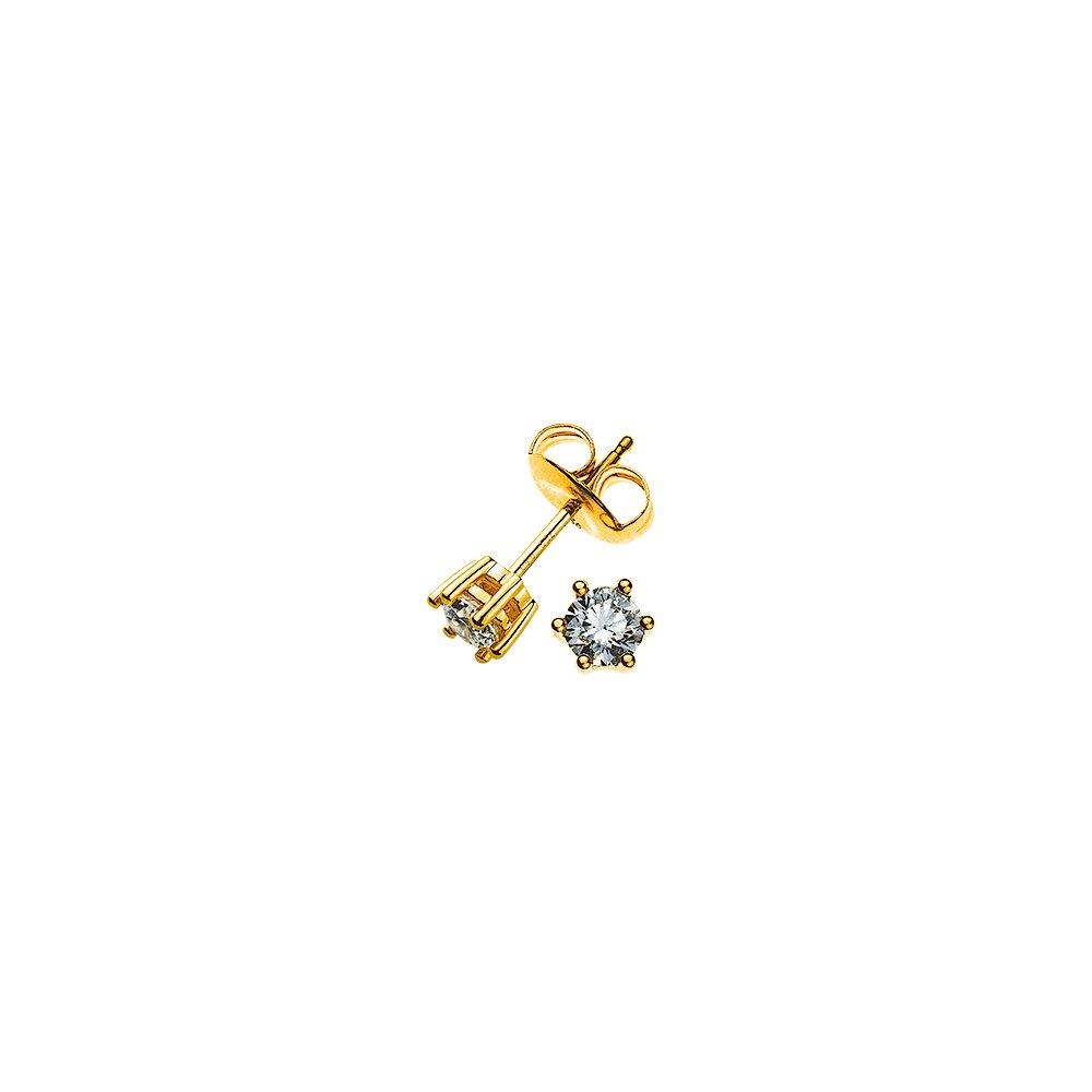 Solitär Ohrstecker 6-griff-fassung Gelbgold 750 Brillanten 0.20ct. 5mm Damen Gelbgold ONE SIZE von MUAU Schmuck