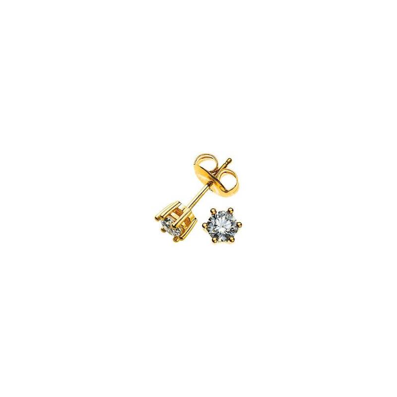 Solitär Ohrstecker 6-griff-fassung Gelbgold 750 Brillanten 0.25ct. 6mm Damen Gelbgold ONE SIZE von MUAU Schmuck