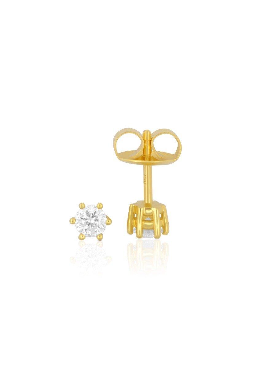 Solitär Ohrstecker 6-griff-fassung Gelbgold 750 Brillanten 0.34ct. 6mm Damen Gelbgold ONE SIZE von MUAU Schmuck