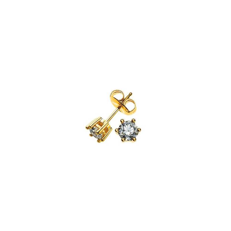 Solitär Ohrstecker 6-griff-fassung Gelbgold 750 Brillanten 0.50ct. 6.5mm Damen Gelbgold ONE SIZE von MUAU Schmuck