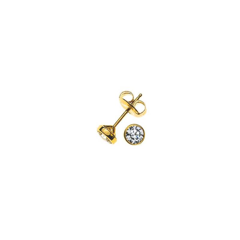 Solitär Ohrstecker Zargen-fassung Gelbgold 750 Brillanten 0.25ct. 5.5mm Damen Gelbgold ONE SIZE von MUAU Schmuck