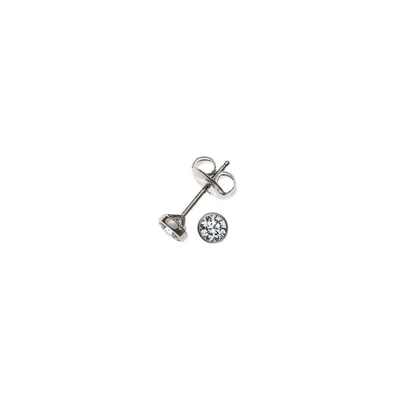 Solitär Ohrstecker Zargen-fassung Weissgold 750 Brillanten 0.20ct. 5mm Damen Silber ONE SIZE von MUAU Schmuck