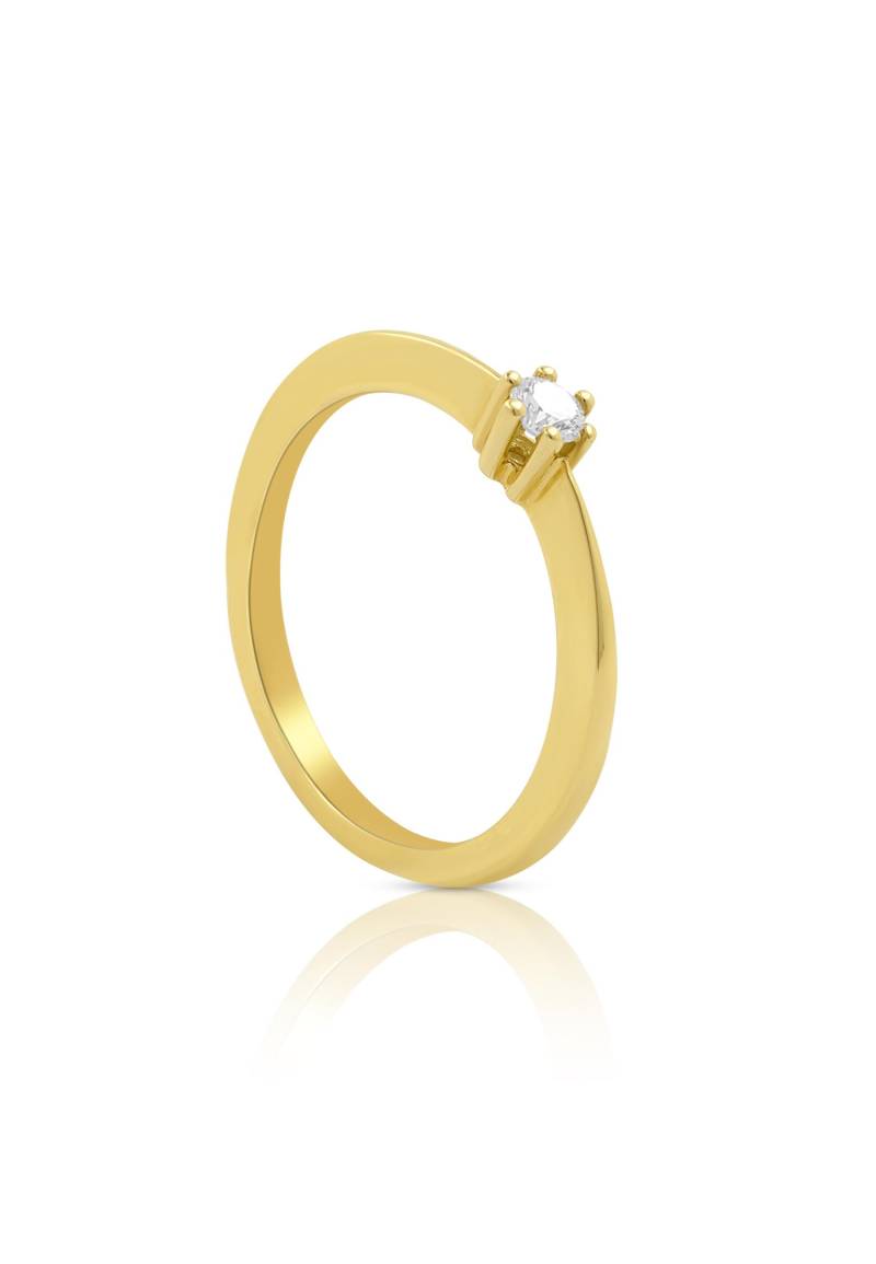 Solitaire Ring Diamant 0.10ct. Gelbgold 750 Damen Gelbgold 54 von MUAU Schmuck