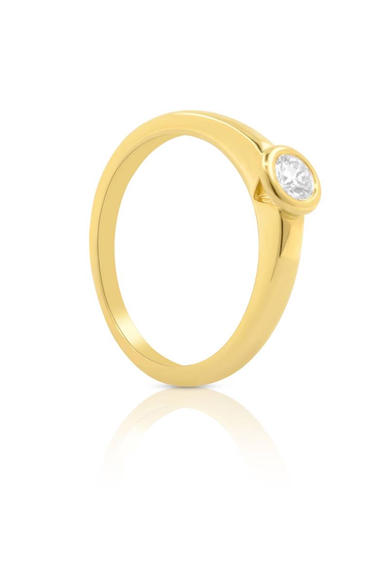 Solitaire Ring Diamant 0.20ct. Gelbgold 750 Damen Gelbgold 52 von MUAU Schmuck