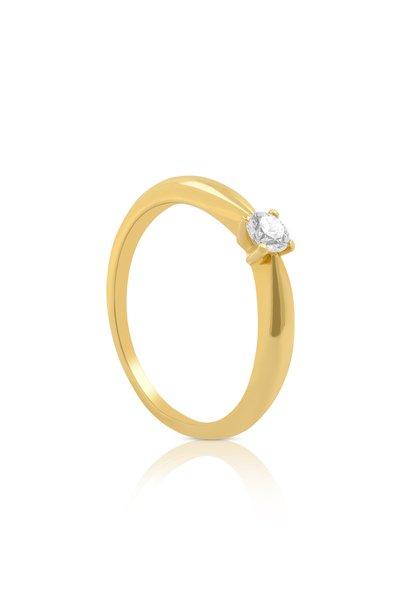 Solitaire Ring Diamant 0.20ct. Gelbgold 750 Damen Gelbgold 52 von MUAU Schmuck