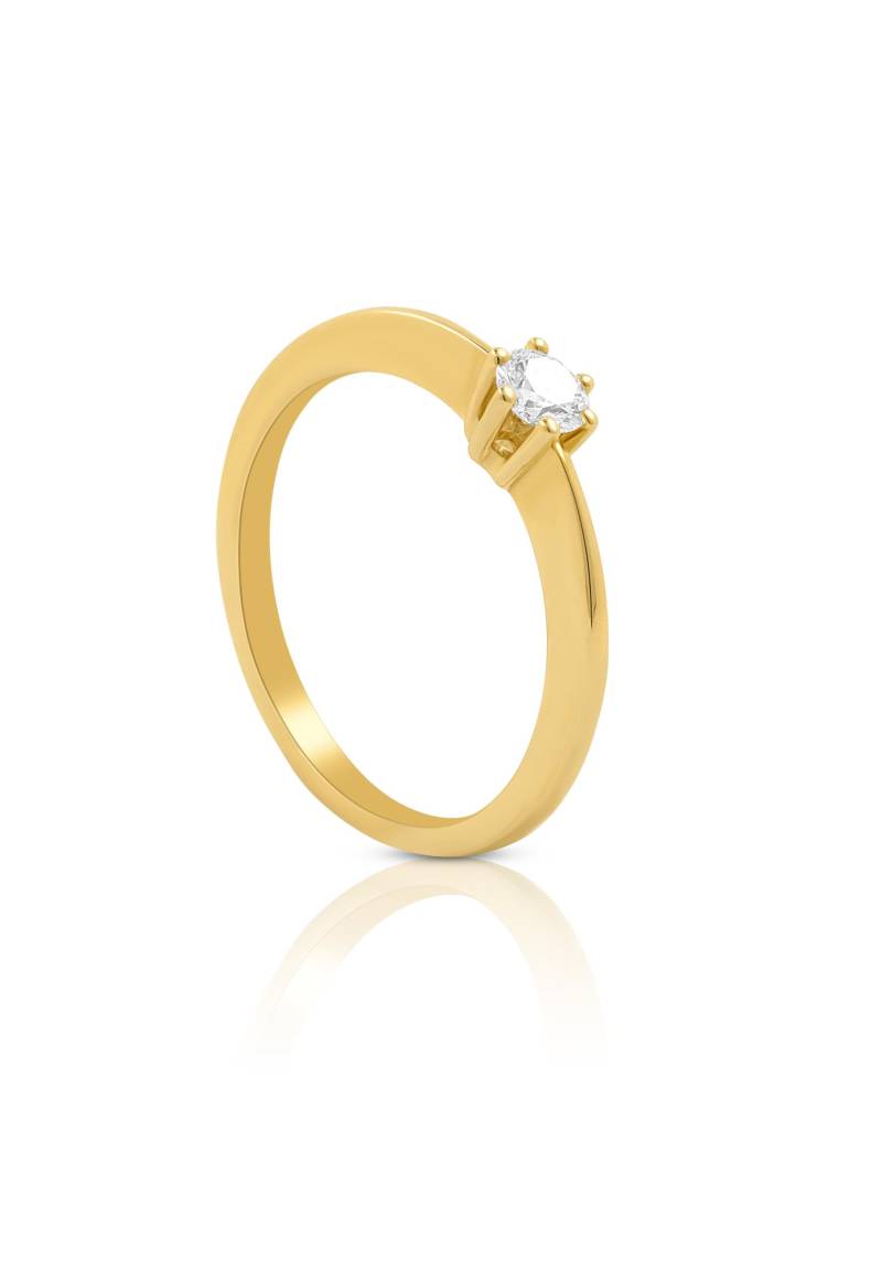 Solitaire Ring Diamant 0.20ct. Gelbgold 750 Damen Gelbgold 54 von MUAU Schmuck