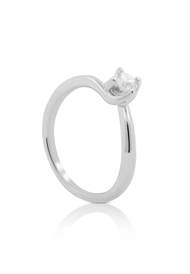 Solitaire Ring Diamant 0.24ct. Weissgold 750 Damen Silber 54 von MUAU Schmuck