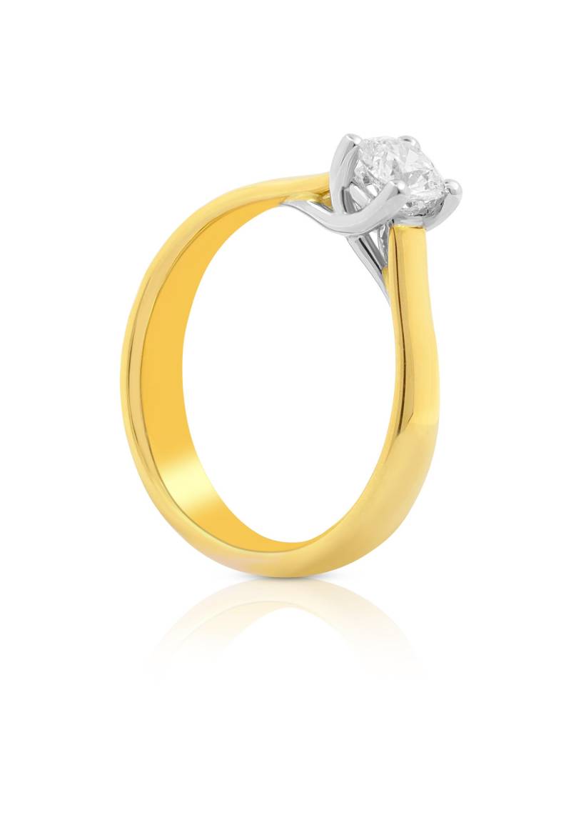 Solitaire Ring Diamant 0.25 Ct Gold 750 Damen Gold 50 von MUAU Schmuck