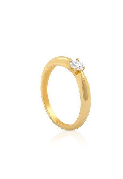 Solitaire Ring Diamant 0.25ct. Gelbgold 750 Damen Gelbgold 54 von MUAU Schmuck