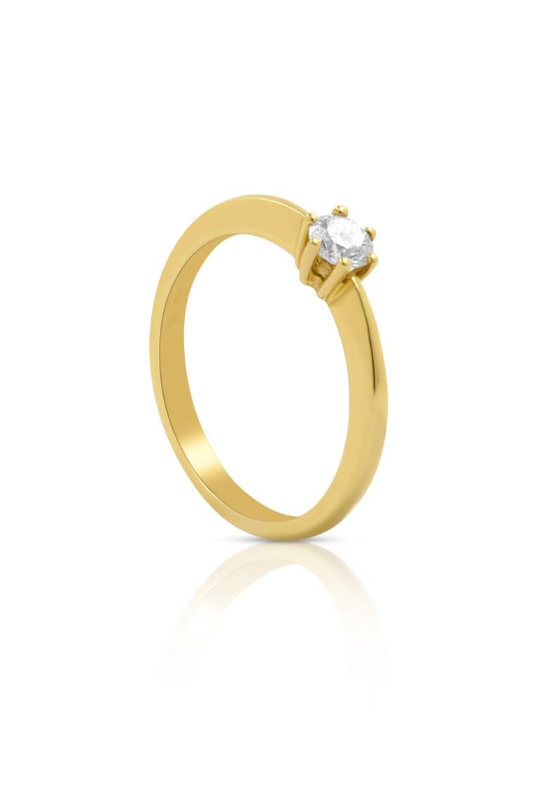 Solitaire Ring Diamant 0.25ct. Gelbgold 750 Damen Gelbgold 54 von MUAU Schmuck