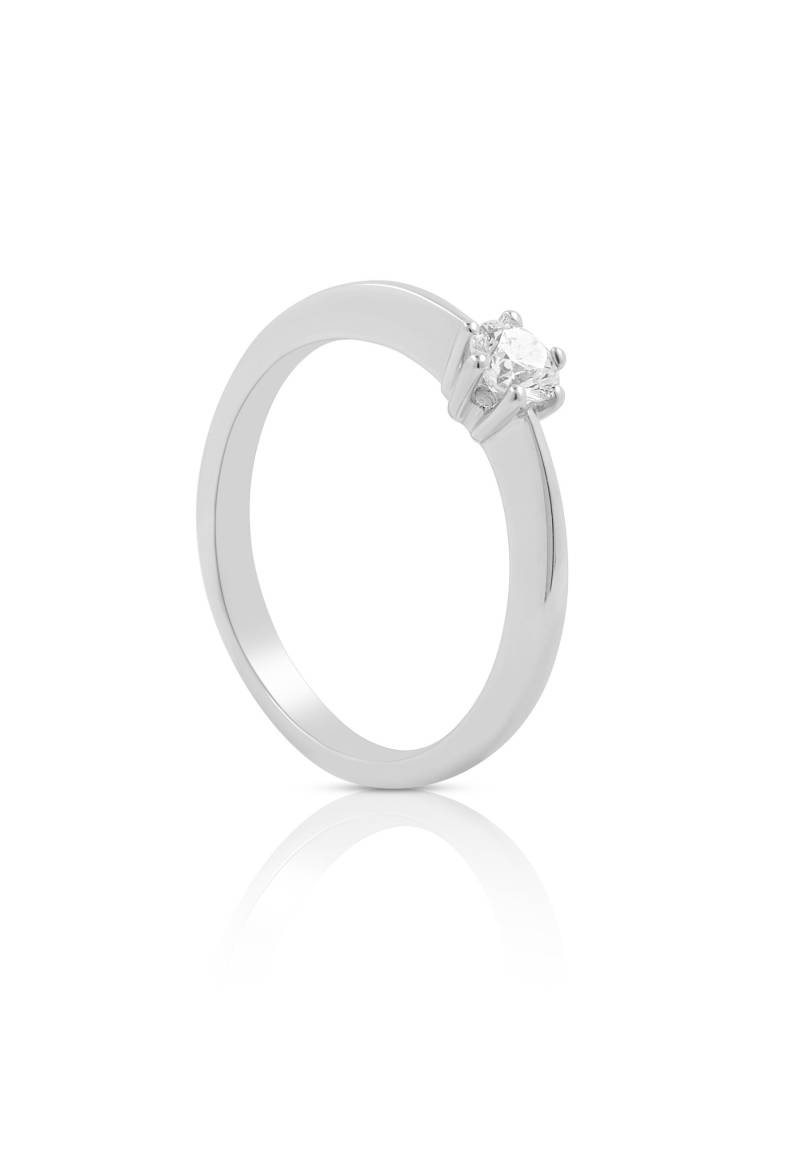 Solitaire Ring Diamant 0.25ct. Weissgold 750 Damen Silber 50 von MUAU Schmuck