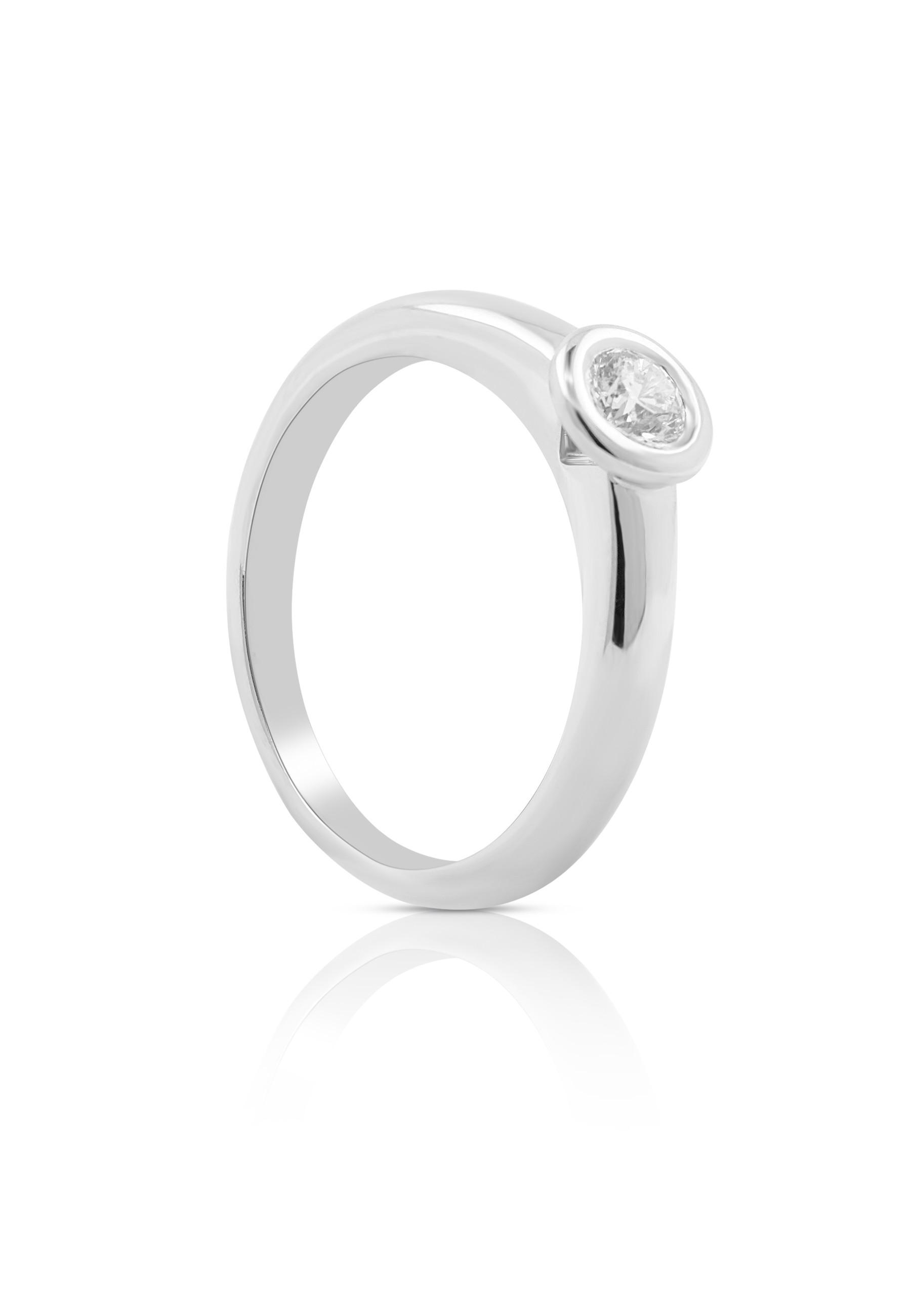 Solitaire Ring Diamant 0.25ct. Weissgold 750 Damen Silber 54 von MUAU Schmuck