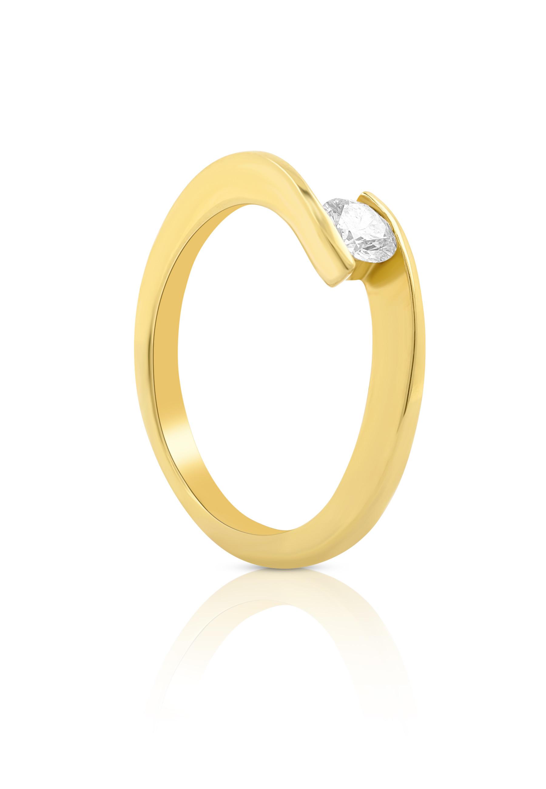 Solitaire Ring Diamant 0.30ct. Gelbgold 750 Damen Gelbgold 56 von MUAU Schmuck