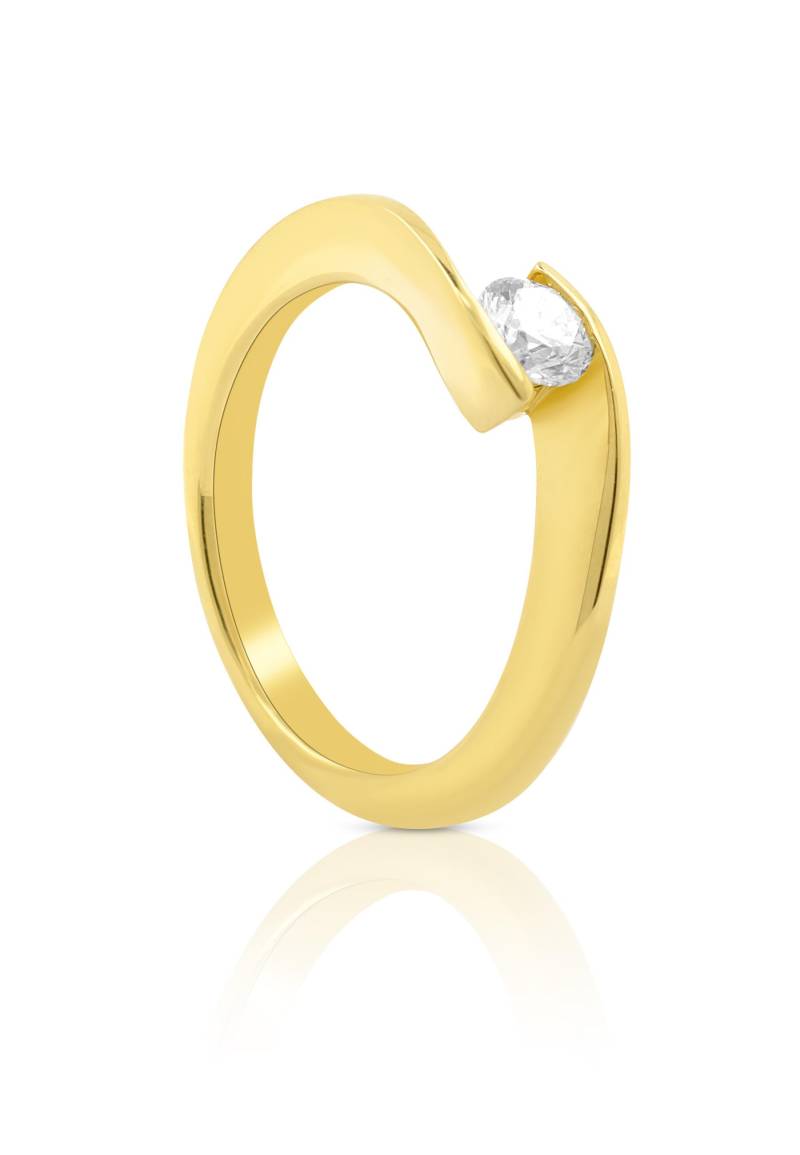 Solitaire Ring Diamant 0.40ct. Gelbgold 750 Damen Gelbgold 52 von MUAU Schmuck