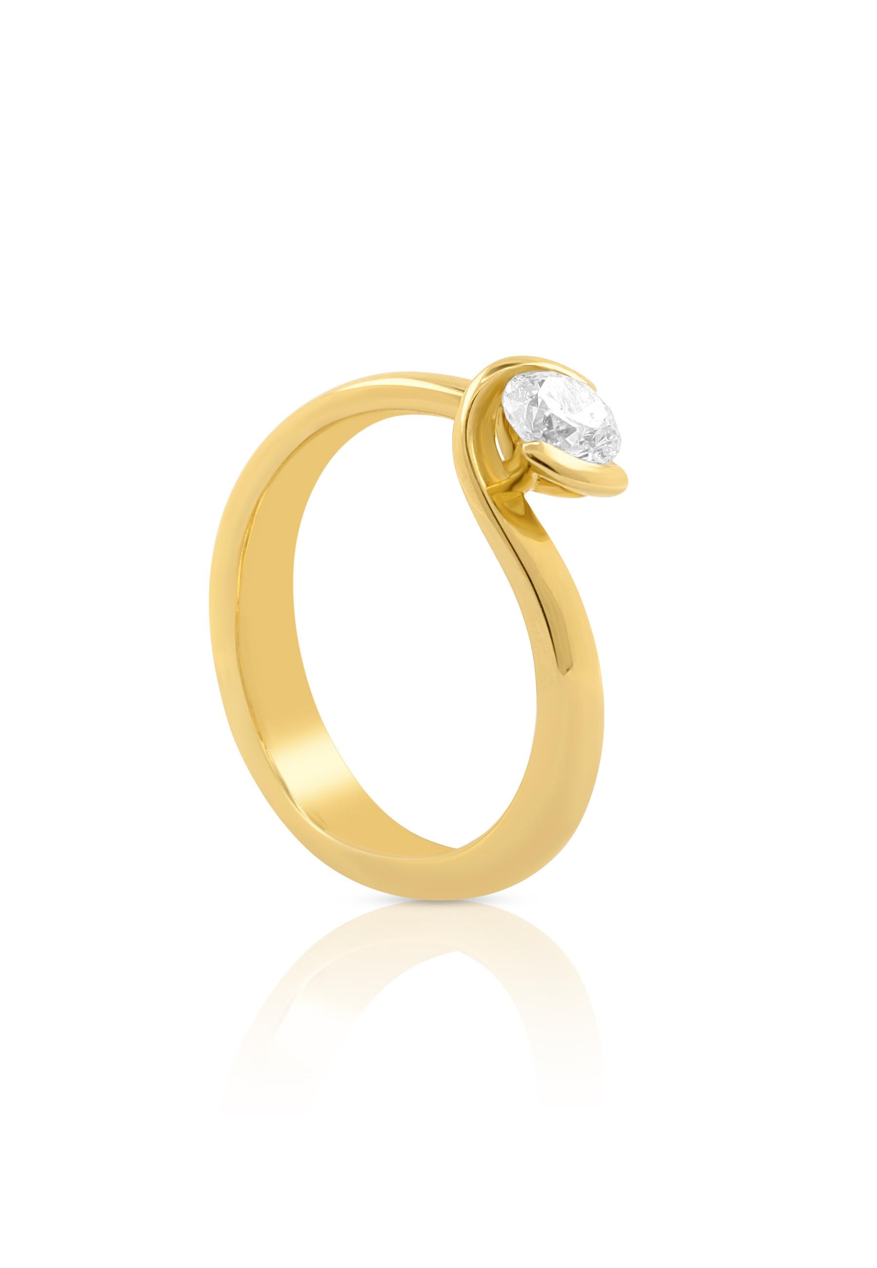 Solitaire Ring Diamant 0.50ct. Gelbgold 750 Damen Gelbgold 52 von MUAU Schmuck