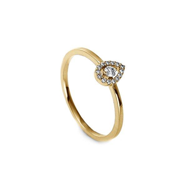 Verlobungsring 585/14k Gelbgold Diamant 0.1ct. Damen Gelbgold 54 von MUAU Schmuck