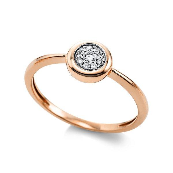 Verlobungsring 750/18k Rotgold Diamant 0.08ct. Damen Gold 54 von MUAU Schmuck