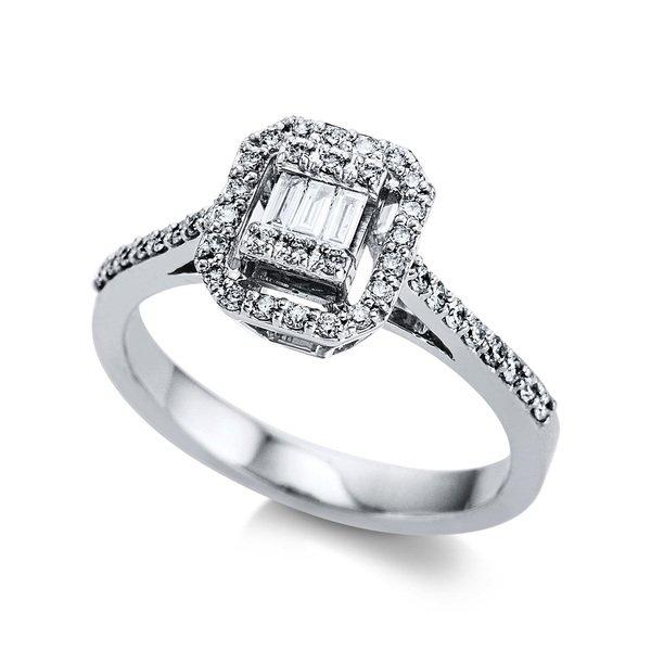 Verlobungsring 750/18k Weissgold Diamant 0.33ct. Damen Silber 54 von MUAU Schmuck