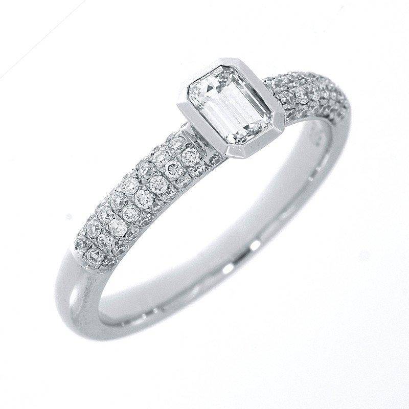 Verlobungsring 750/18k Weissgold Diamant 0.67ct. Damen Silber ONE SIZE von MUAU Schmuck