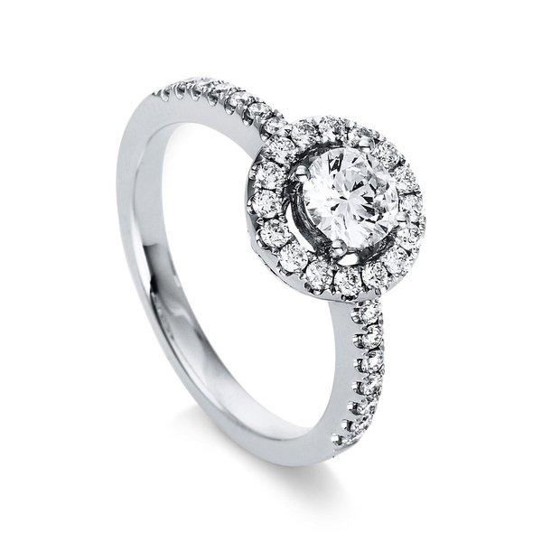 Verlobungsring 750/18k Weissgold Diamant 0.84ct. Damen Silber 54 von MUAU Schmuck