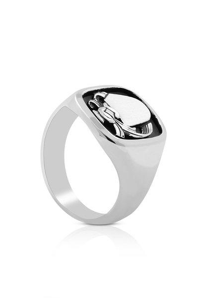 Wappenring Silber 925 Damen Silber 64 von MUAU Schmuck