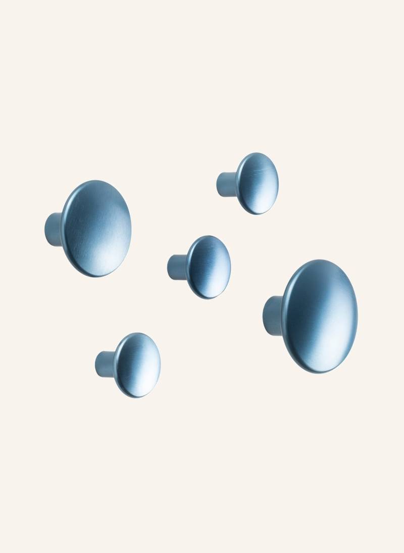 Muuto 5-Tlg. Wandhaken-Set Dots Metal blau von MUUTO